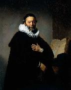 REMBRANDT Harmenszoon van Rijn Portrait of Johannes Wtenbogaert, oil painting on canvas